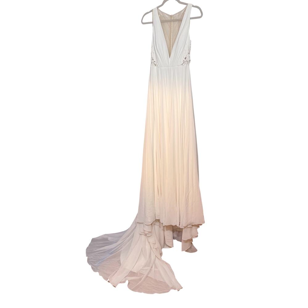 Jenny by Jenny Yoo Elinor Bridal Gown Floral Lace V Neck Wedding Dress NWOT 4 - Picture 7 of 10